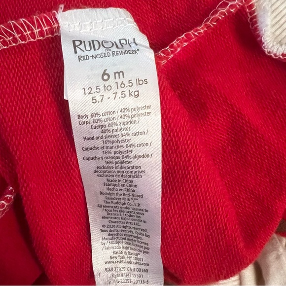 Rudolph the Red Nosed Reindeer Infant Bodysuit Outfit  Sz 6mo - Picture 11 of 12